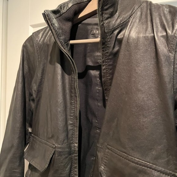 Theory Women's Belare L Meet Full Zip Leather Jacket - Small - Picture 5 of 5